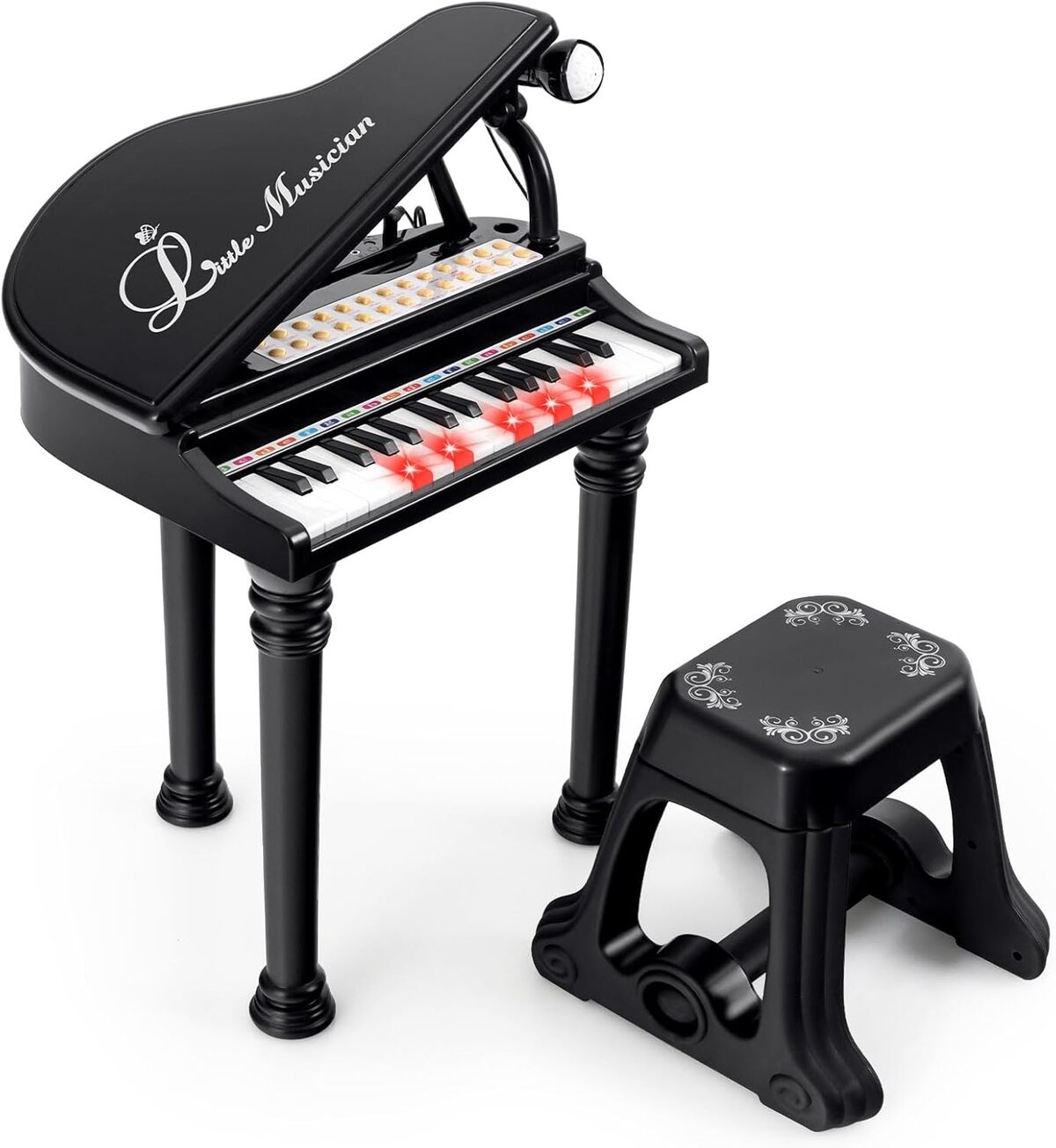 Test COSTWAY Piano Numérique Enfant : tabouret, micro & MP3
