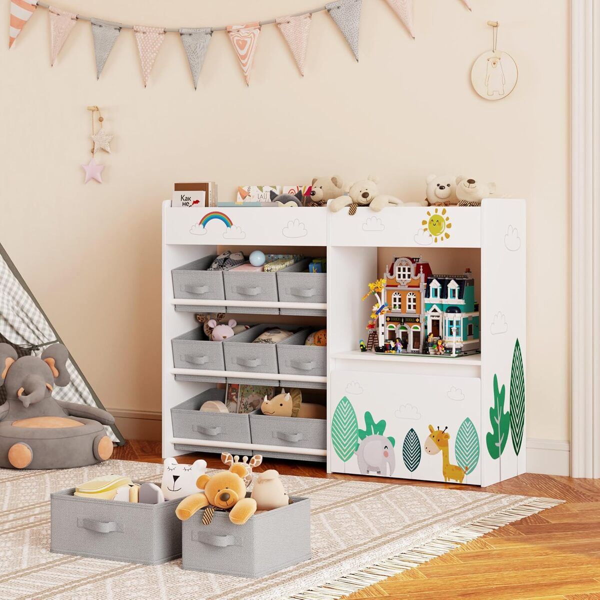 Test HOCSOK : étagère de Rangement pour Jouets avec Roulettes