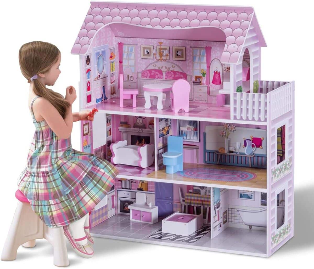 Test : maison de poupée Costway à étages, rêve en bois pour enfants