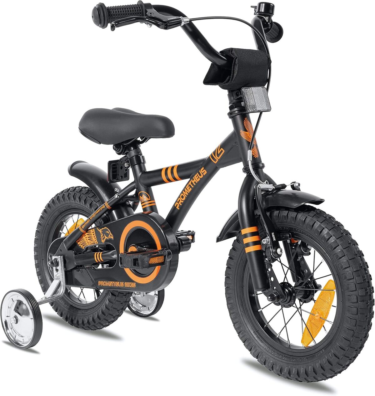 Test : prometheus Bicycles vélo enfant 12 pouces noir mat orange
