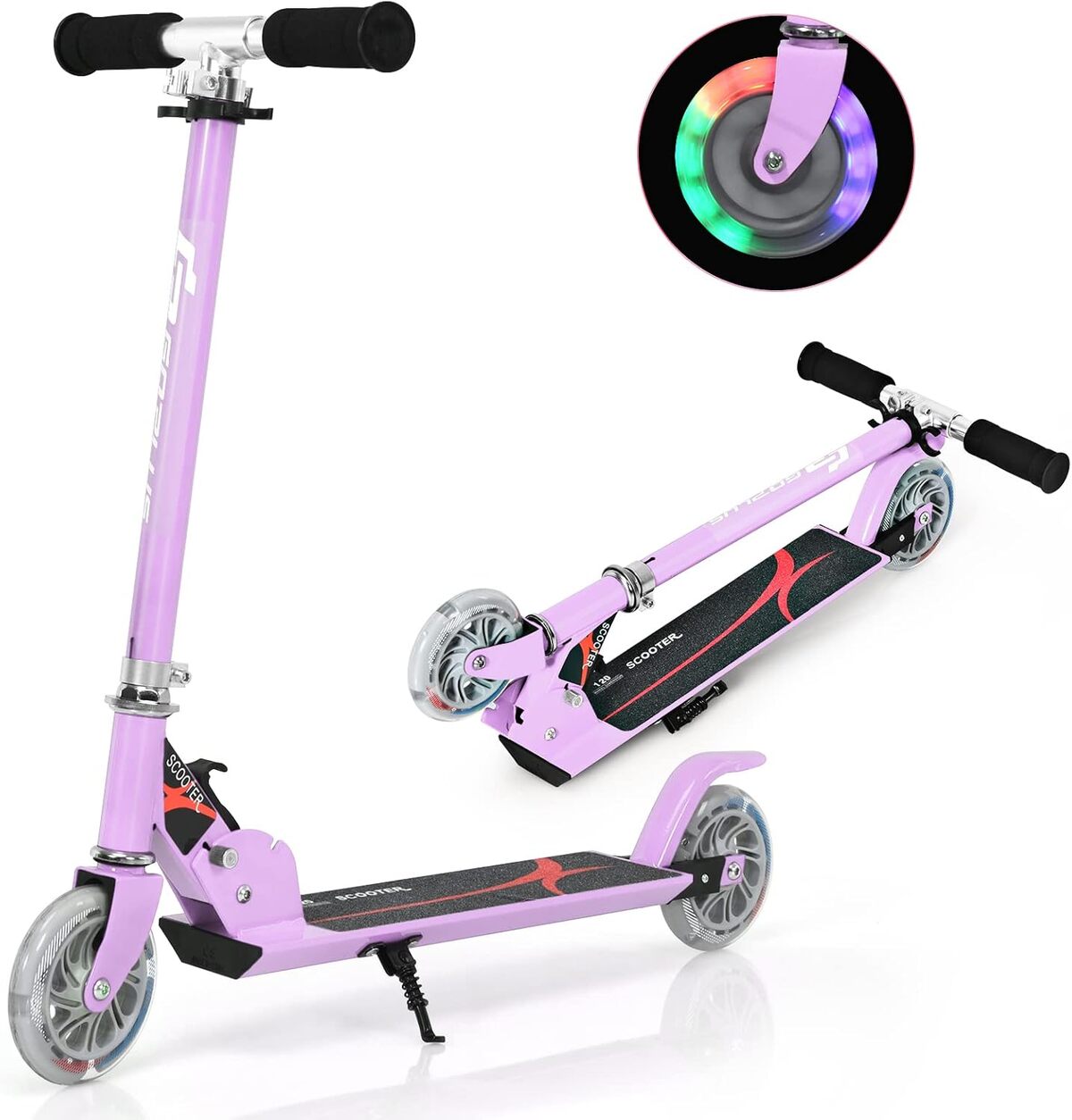 Test : trottinette pour enfant COSTWAY à LED avec hauteur réglable