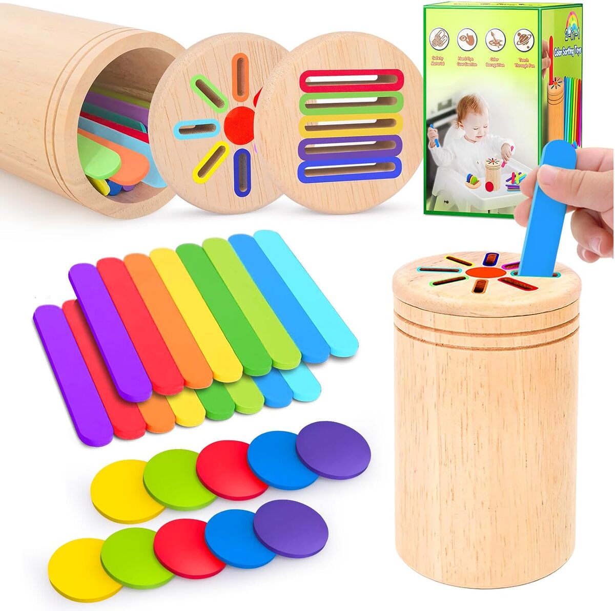 Test du jouet Montessori AIZIYUO : apprentissage des formes et motricité fine