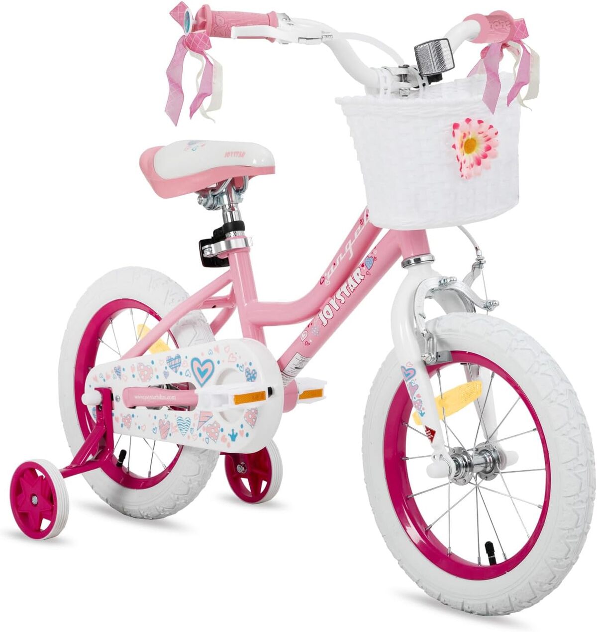 Test du vélo enfant Joystar 16 pouces avec roulettes et panier rose