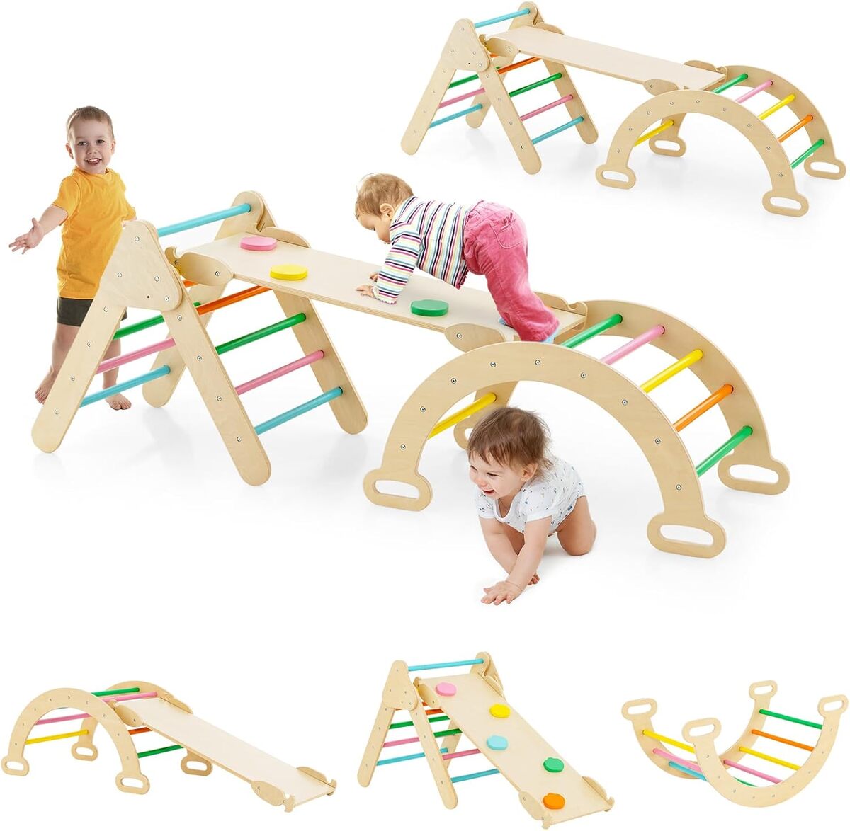 Test : triangle d'escalade montessori Goplus 7 en 1 multicolore
