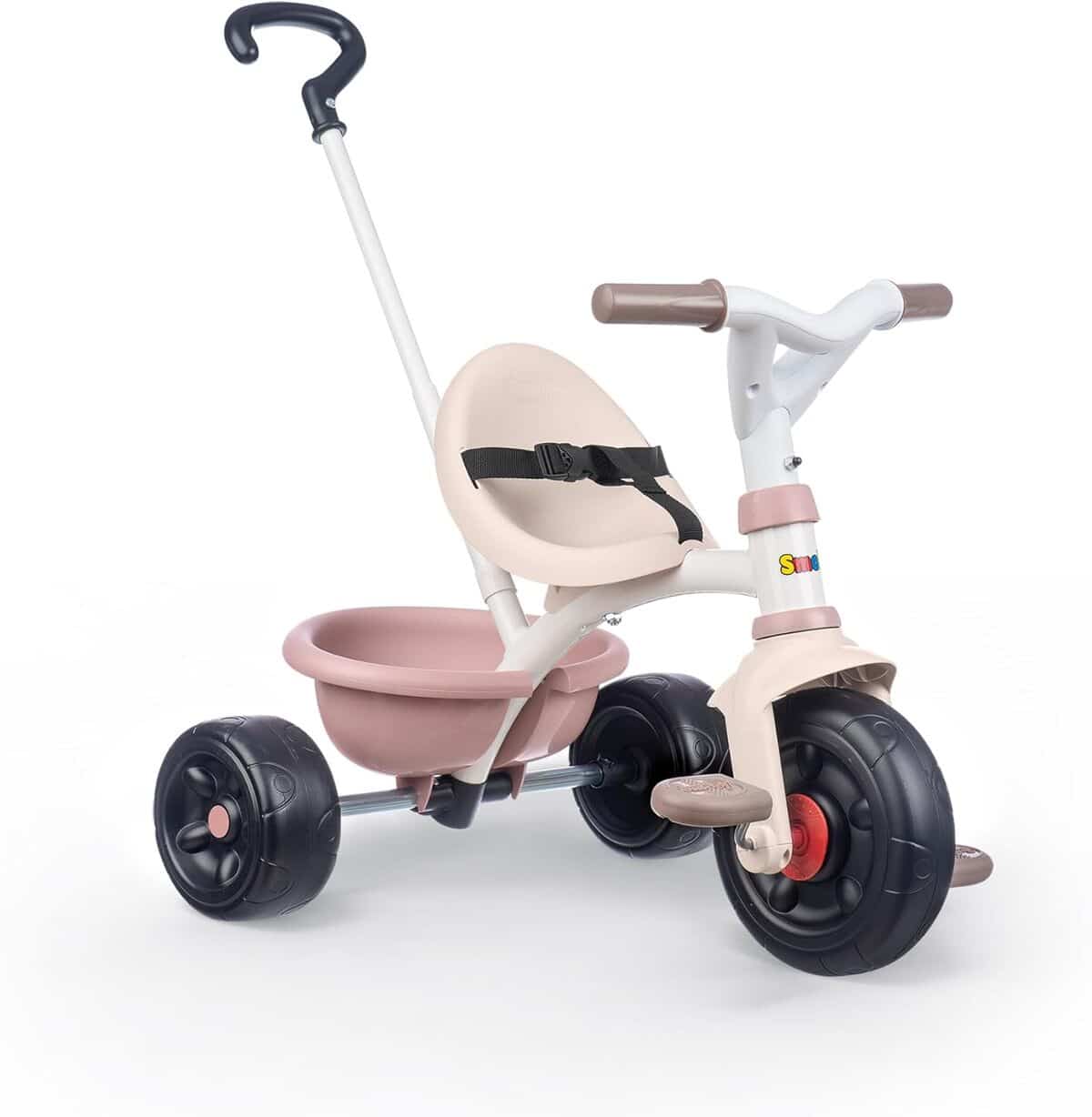 Test : tricycle Be Fun Rose Smoby avec canne parentale amovible