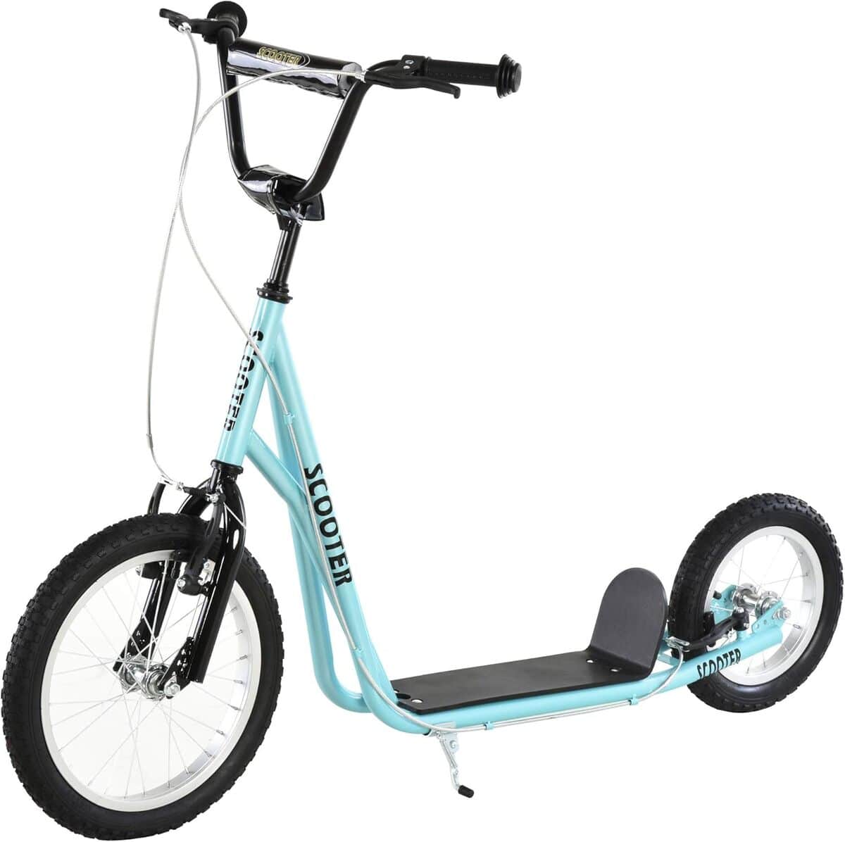 Test : trottinette HOMCOM grandes roues acier bleu ciel noir