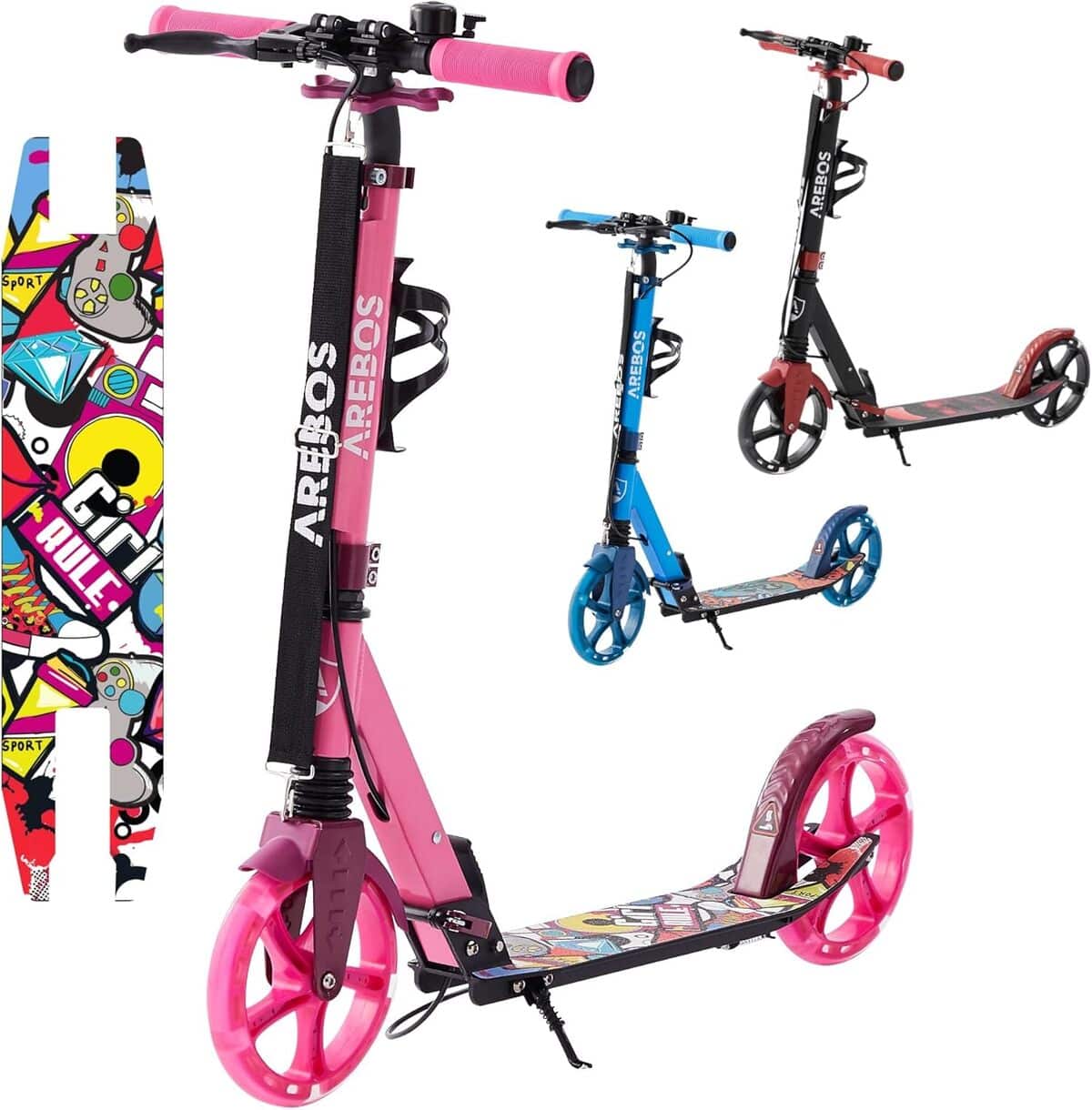 Test : trottinette pliable avec LED Rose Arebos