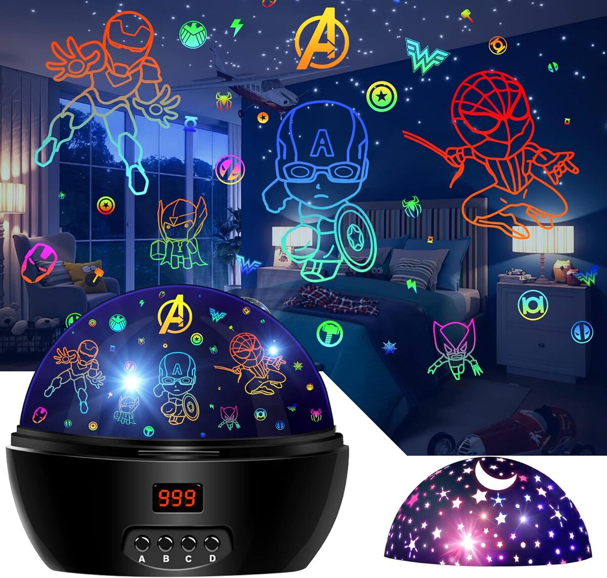 Test : veilleuse projecteur MOKOQI Avengers pour enfants