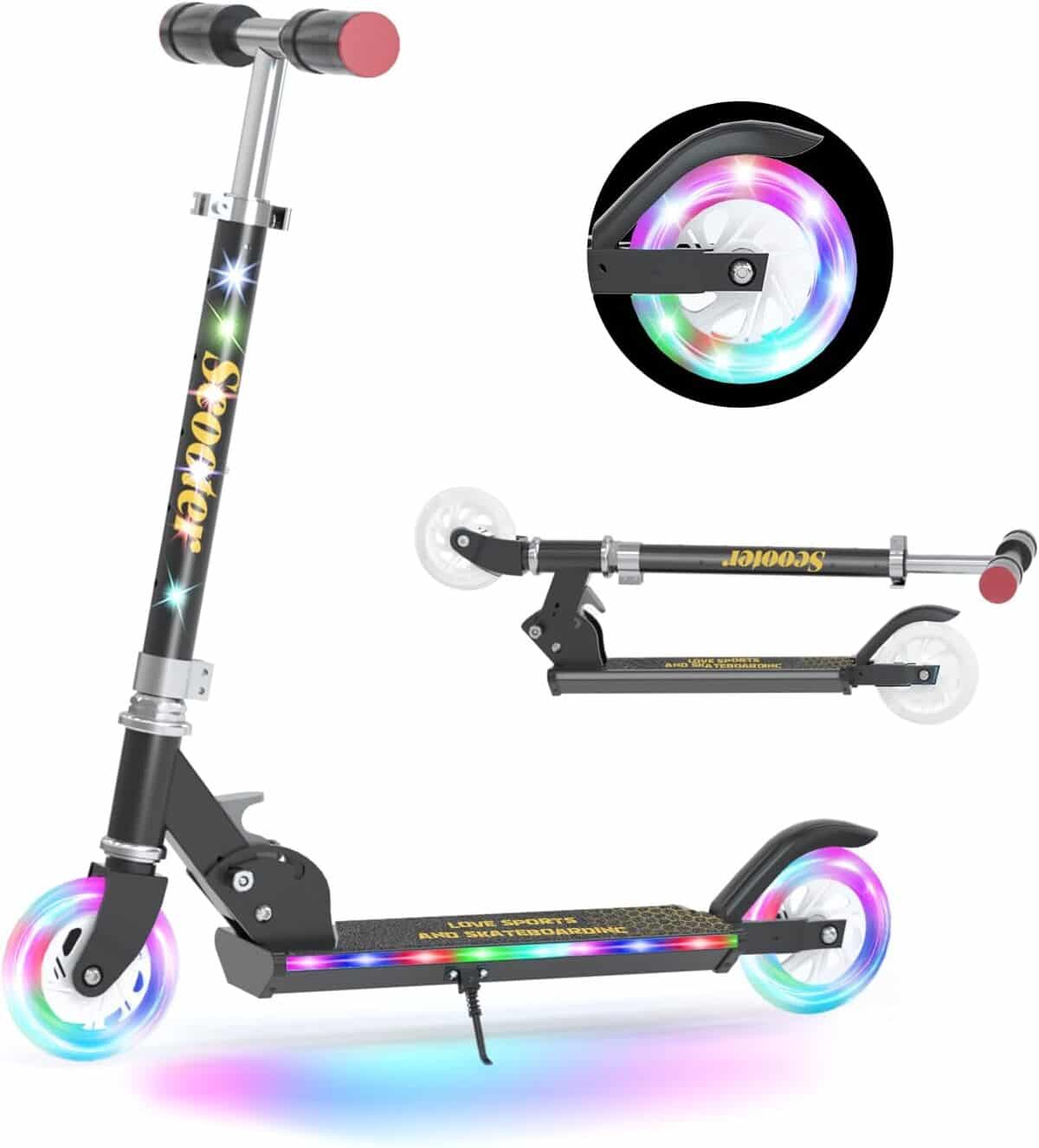 Test de la trottinette enfant YEE Run avec LED et frein arrière