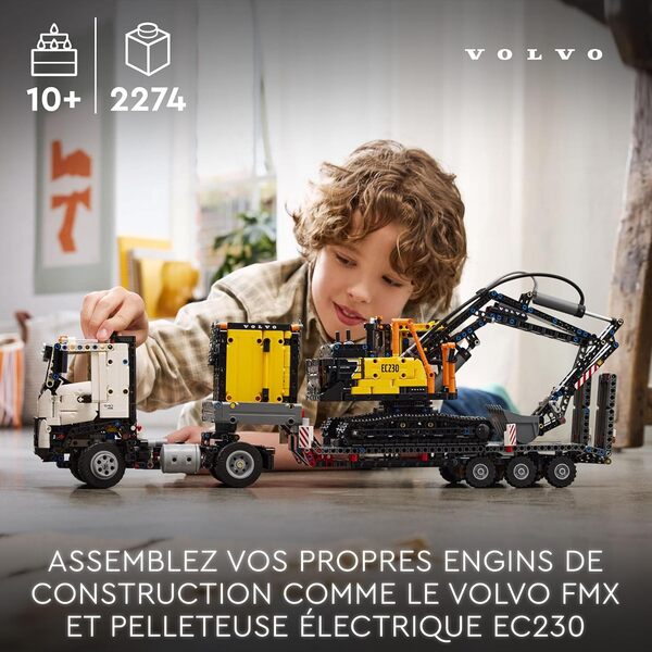 LEGO Technic Camion Volvo FMX et Pelleteuse électrique EC230 - Jouet Voiture pour Enfants - Véhicules à Offrir aux Garçons et Filles de 10 Ans et Plus Passionnés d'Engins de Chantier 42175