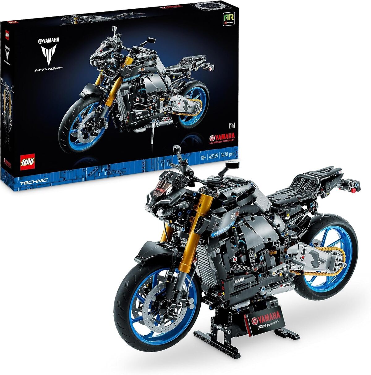 Test du LEGO Technic Yamaha MT-10 SP : maquette moto avec moteur 4 cylindres