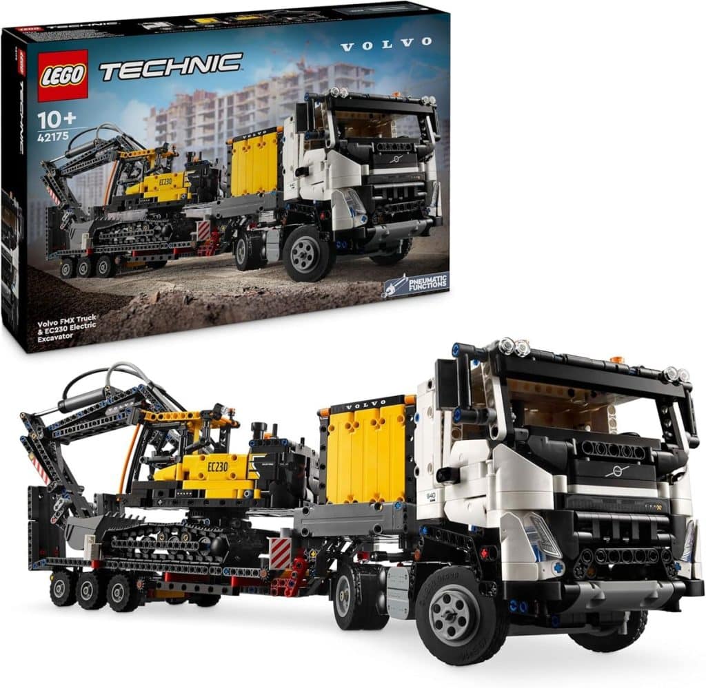 Test : lEGO Technic camion Volvo FMX et pelleteuse EC230 42175