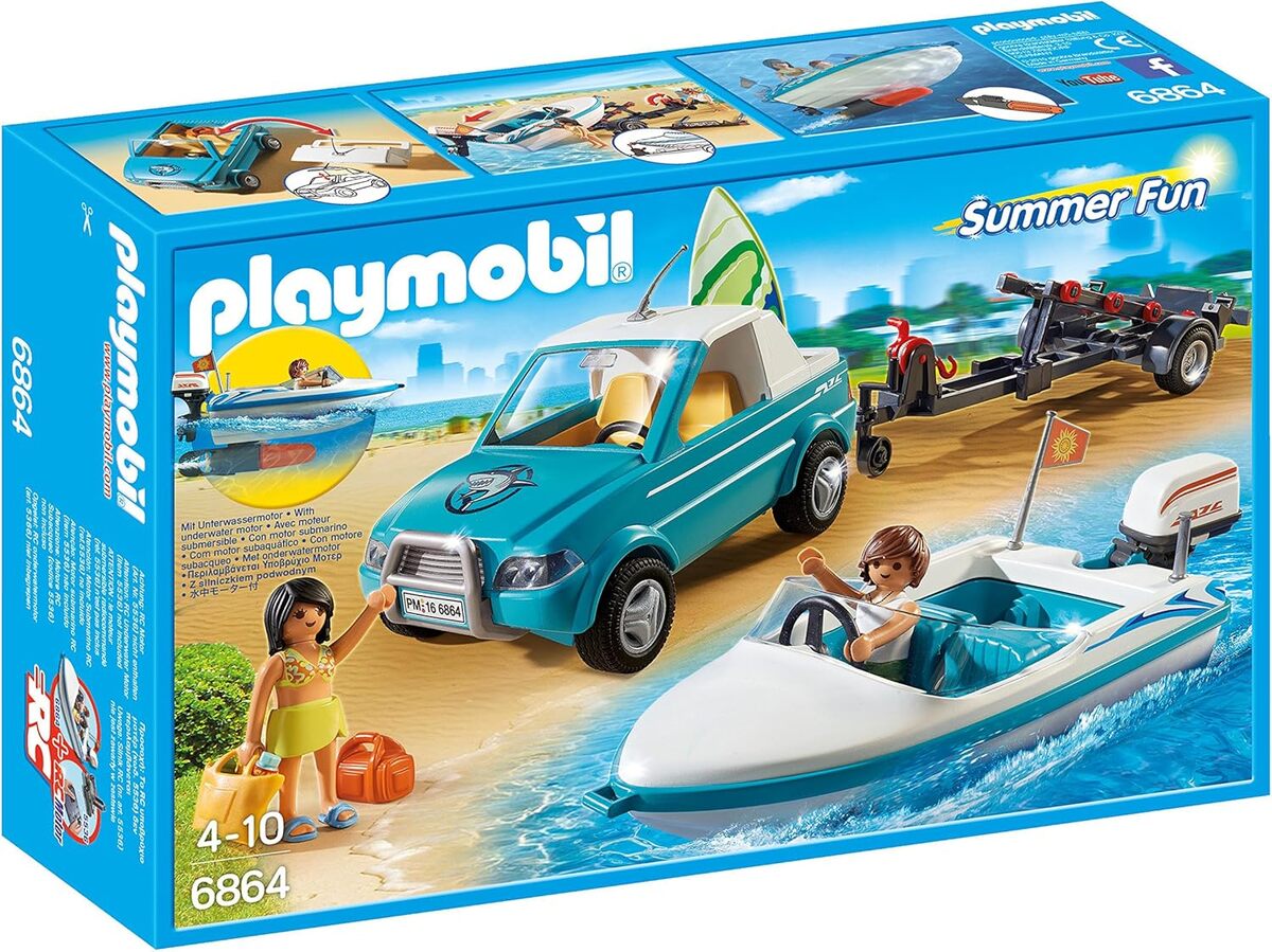 Test de la voiture bateau Playmobil 6864 avec moteur submersible