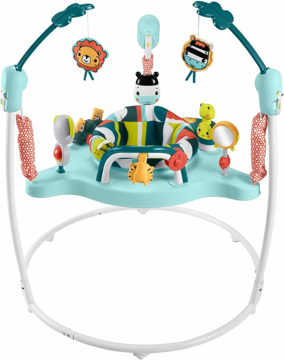 Test du Jumperoo Coins Colorés Fisher-Price : centre d'activités musical et lumineux