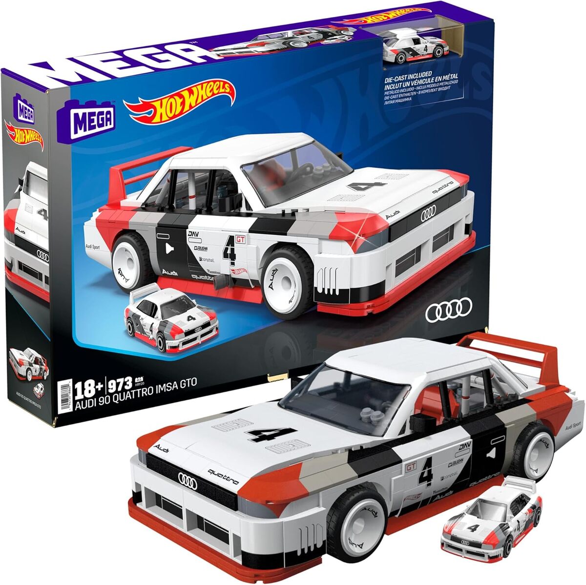 Test du Mega Hot Wheels Audi 90 Quattro IMSA GTO : jouet à construire de 973 pièces