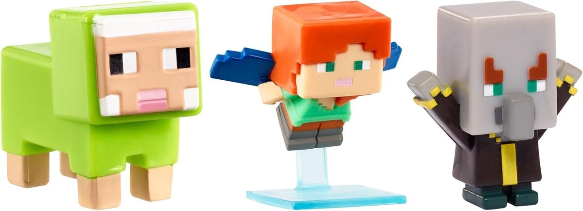 Test : figurines Mattel Minecraft mini Alex, evoker et Green Sheep (pack 3)
