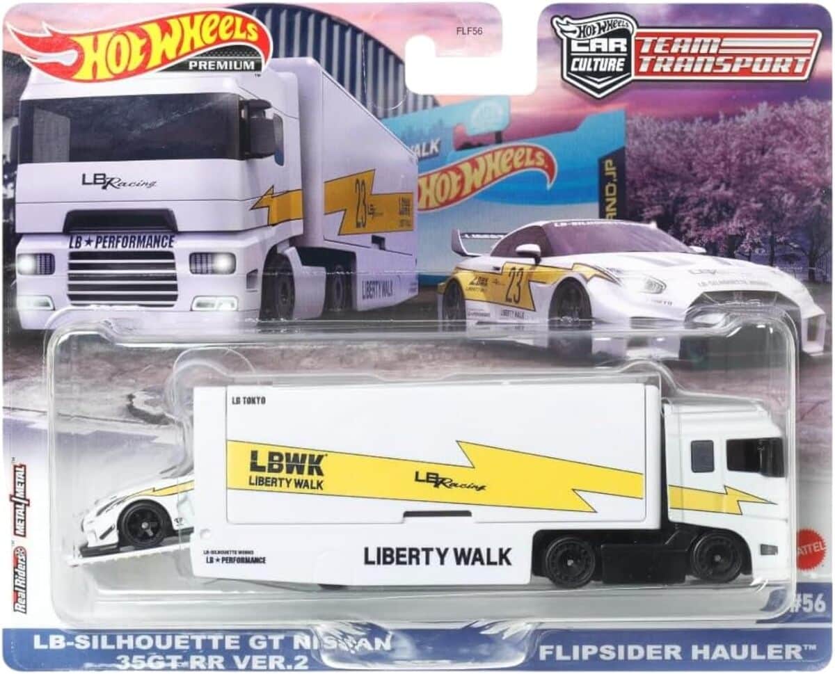 Test : hot wheels team transport Nissan 35GT-RR Ver.2 Flipside blanc