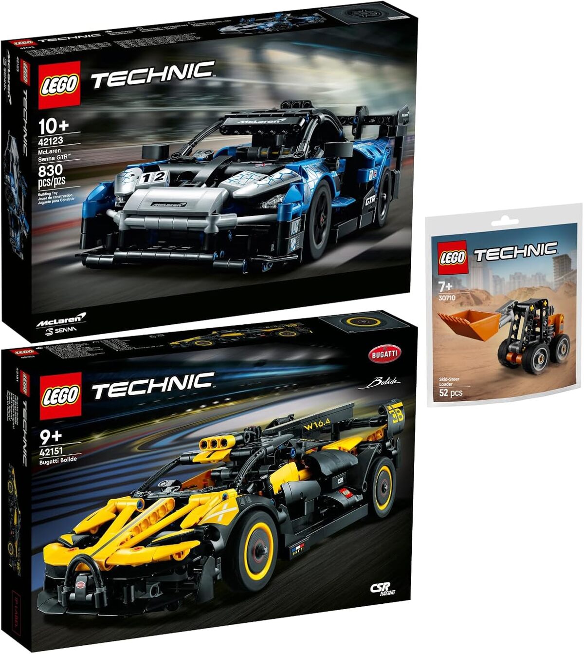 Test : lego Technic 42151 Bugatti Bolide et 42123 McLaren Senna GTR