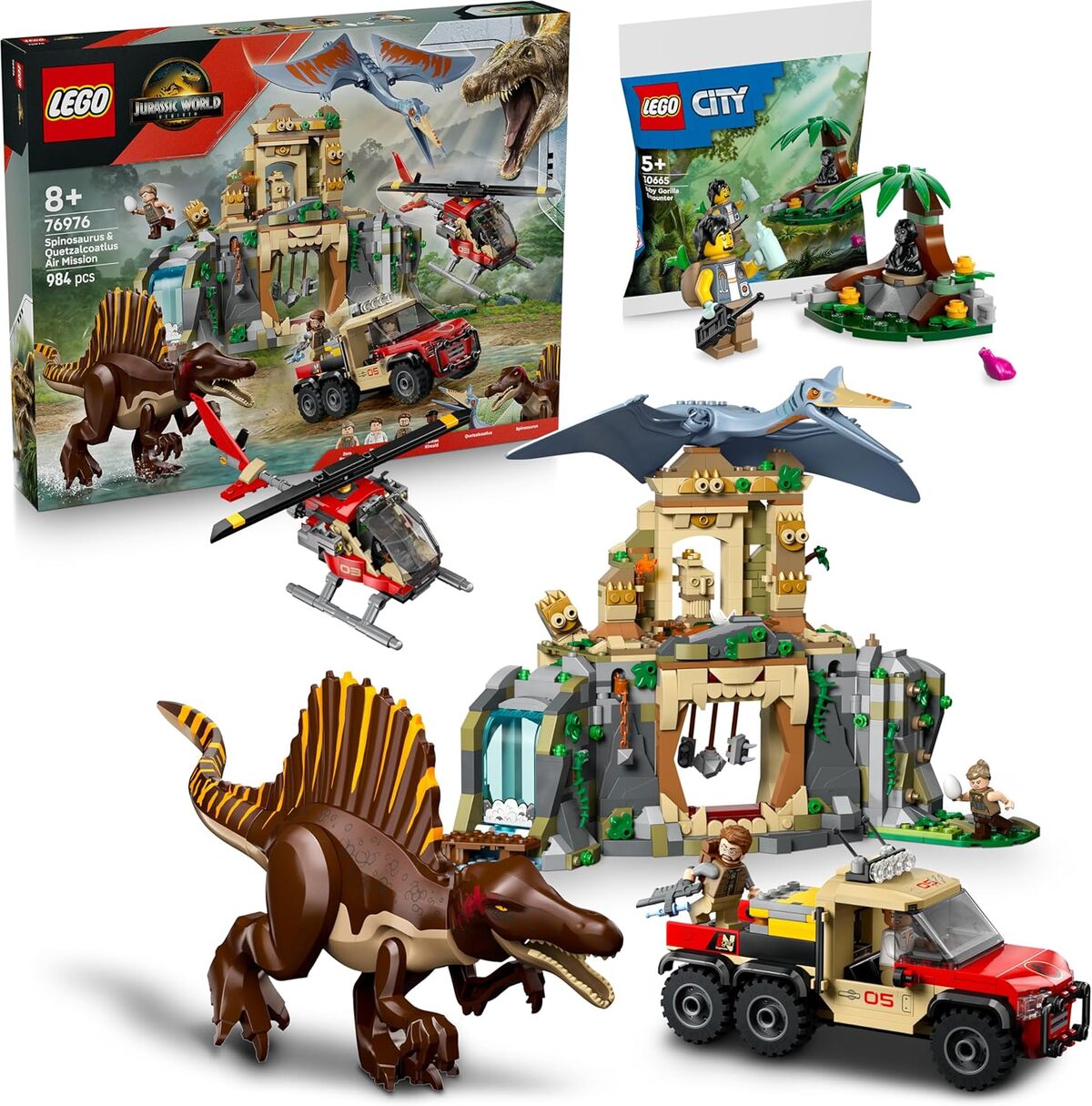 Test : lego Jurassic World 76976 Spinosaure et Quetzalcoatlus, l'hélicoptère dinosaure ultime