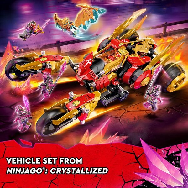 LEGO NINJAGO 71773 Voiture multi-terrain Kai Raider Golden Dragon Raider avec figurines Kai et Zane, ensemble de construction pour enfants à partir de 8 ans