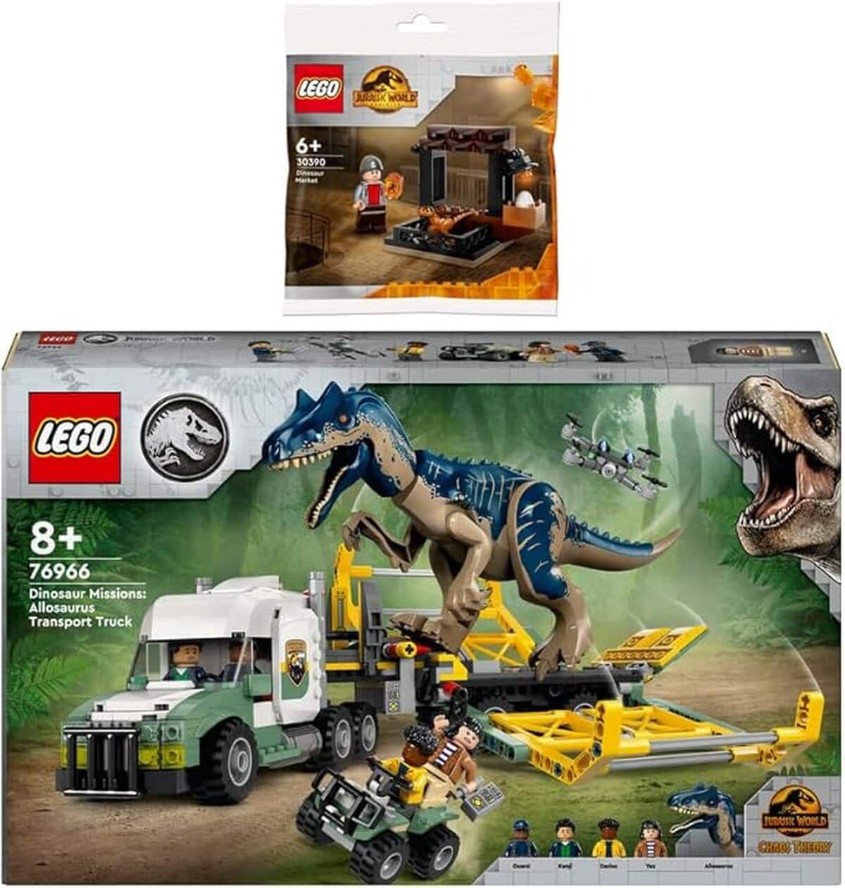 Test : lego Jurassic World 76966, transporteur Allosaurus et marché des dinosaures