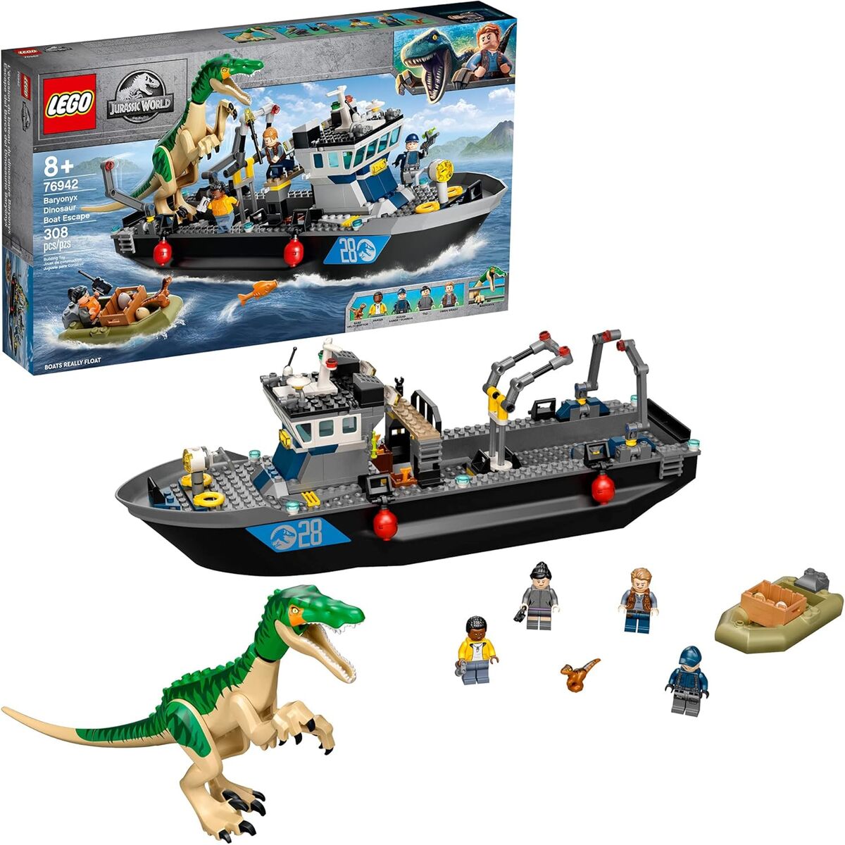 Test : lego Jurassic World évasion en bateau du baryonyx 76942