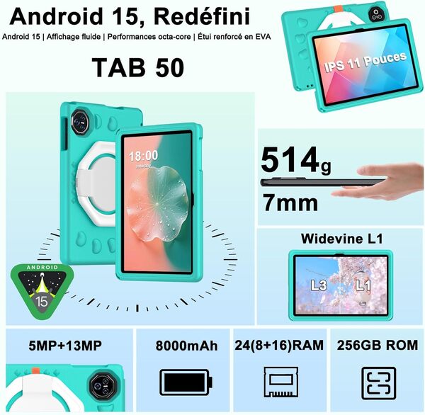 Découvrez pourquoi la tablette Android 15 pouces 2026 est la meilleure alliée des enfants : performance, robustesse et sécurité pour une expérience enrichissante et sans souci.