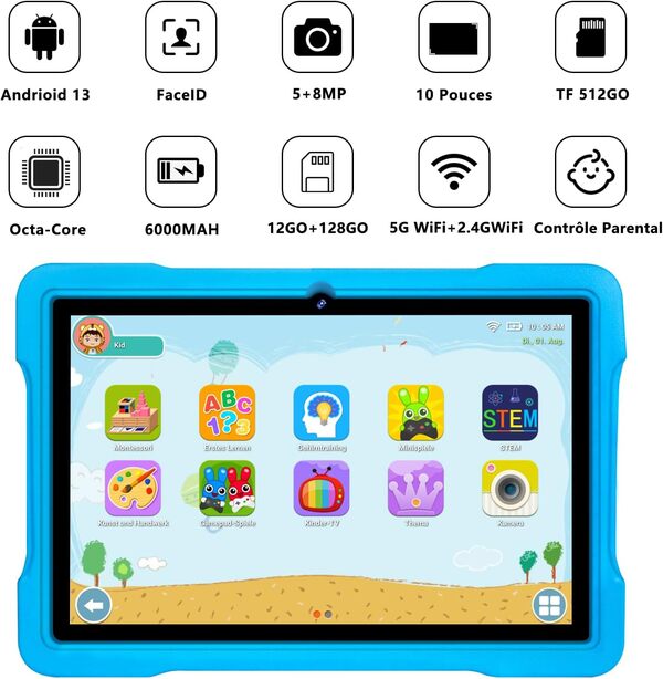 Découvrez l'analyse complète de la tablette aOCWEI sous Android 13, conçue spécialement pour les enfants : 10 pouces, octa-core et fonctionnalités éducatives engaging.