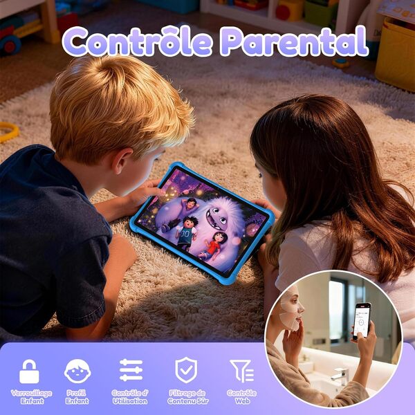 Découvrez la tablette Alldocube Kids 10 pouces avec son système android, l'application iWAWA et des options de contrôle parental pour une utilisation sécurisée et ludique des plus jeunes.