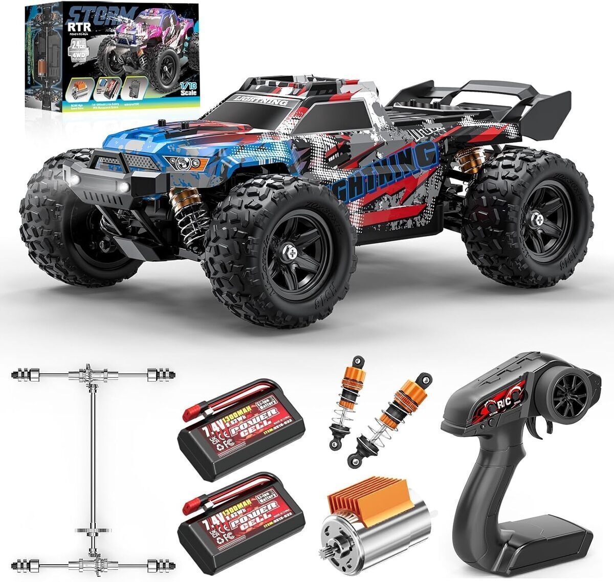 Test : voiture RC tout-terrain 4WD haute vitesse 36 km/h 1 : 18 2.4GHz